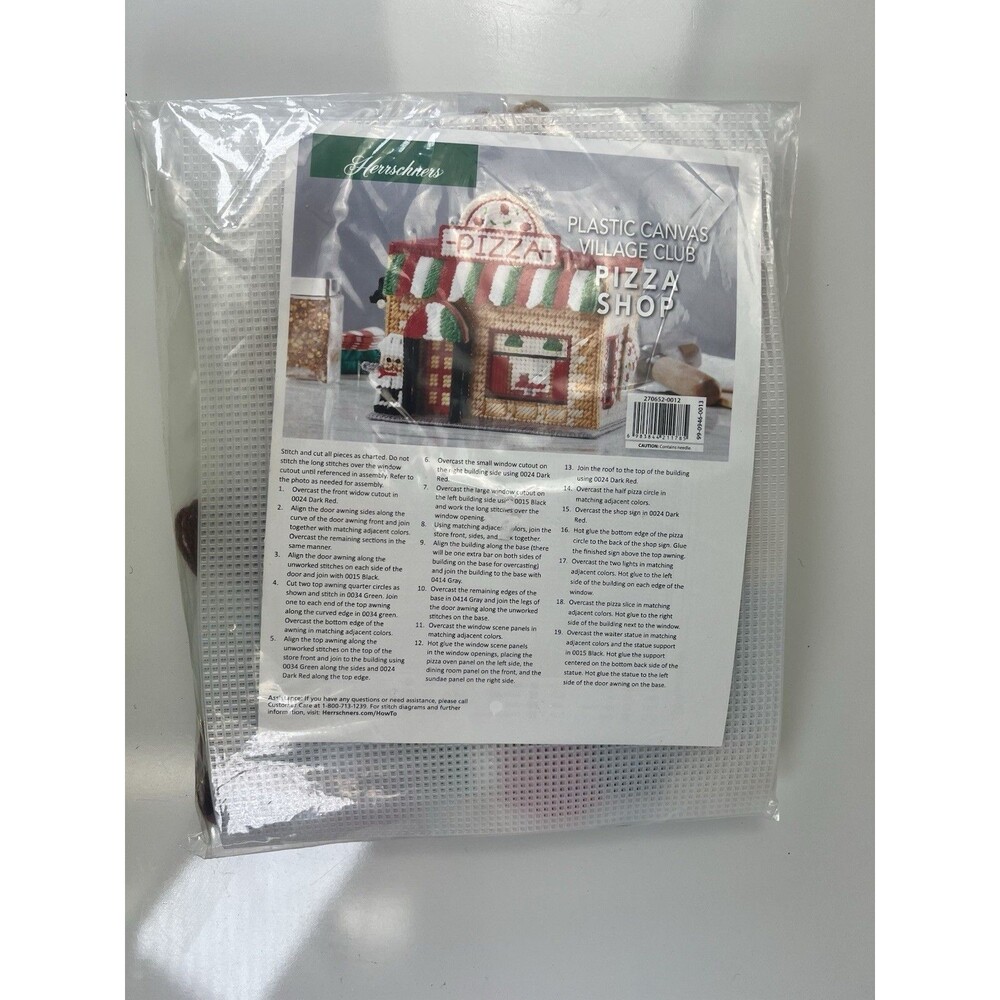 HERRSCHNERS Latch Hook Kit Pizza Shop Plastic Canvas Kit #2708680000 NWT Kit - Picture 3 of 4